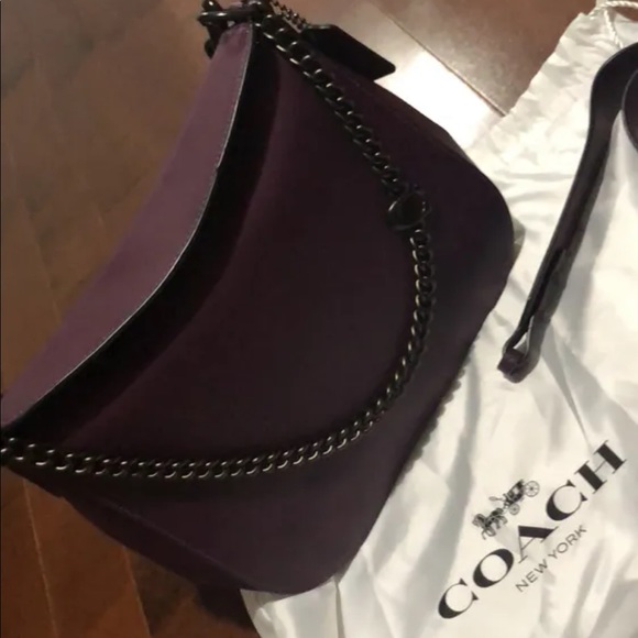 Gorgeous Deep Purple Coach Retail Gun metal chain bag - Picture 2 of 12